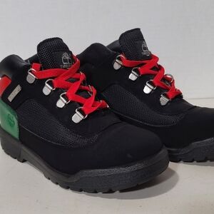 Custom Timberlands Black,Black,Red,Green Size 3 Kids